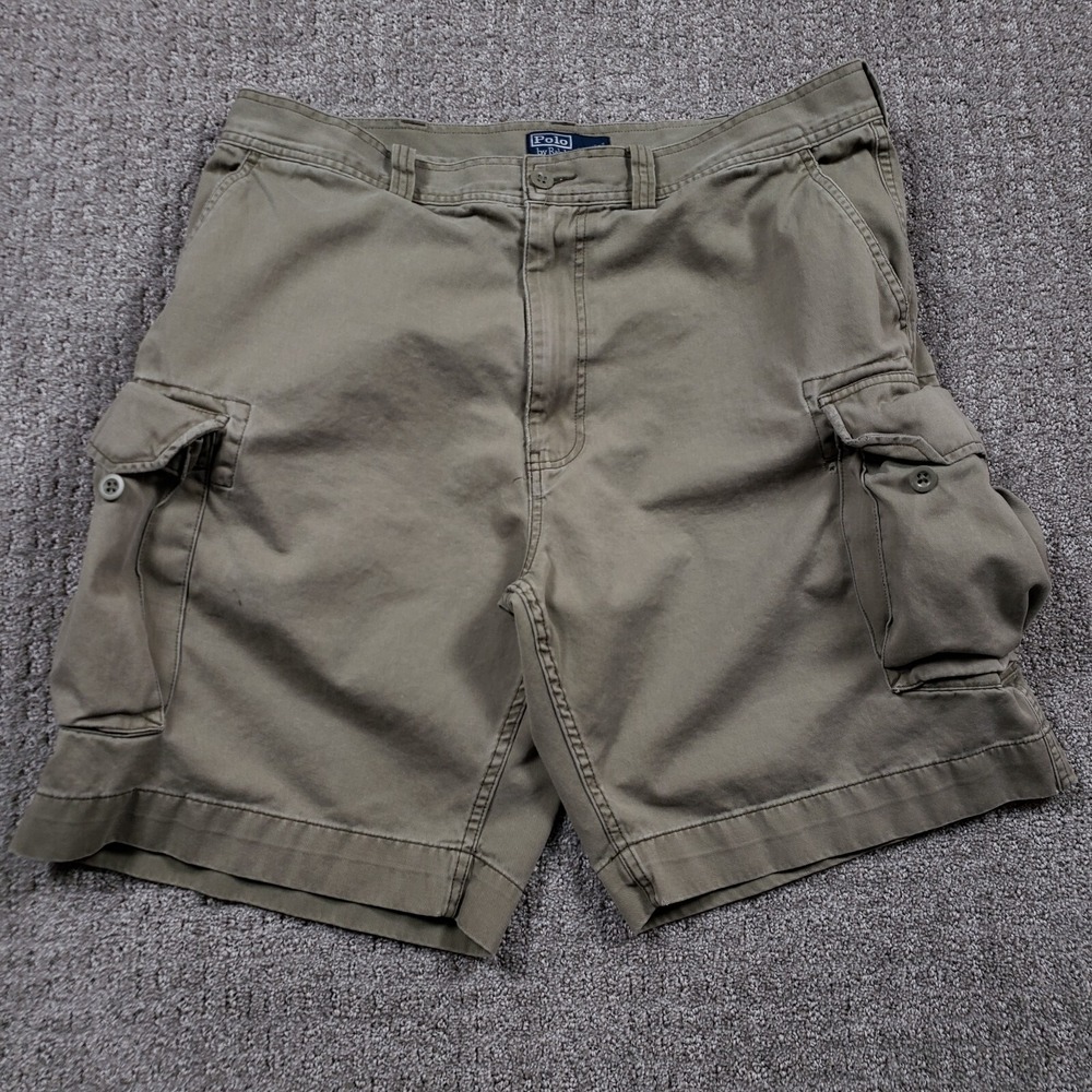 Vintage Polo Ralph Lauren Cargo Shorts Mens 38 Green 67 Chino Heavy 90s Y2k
